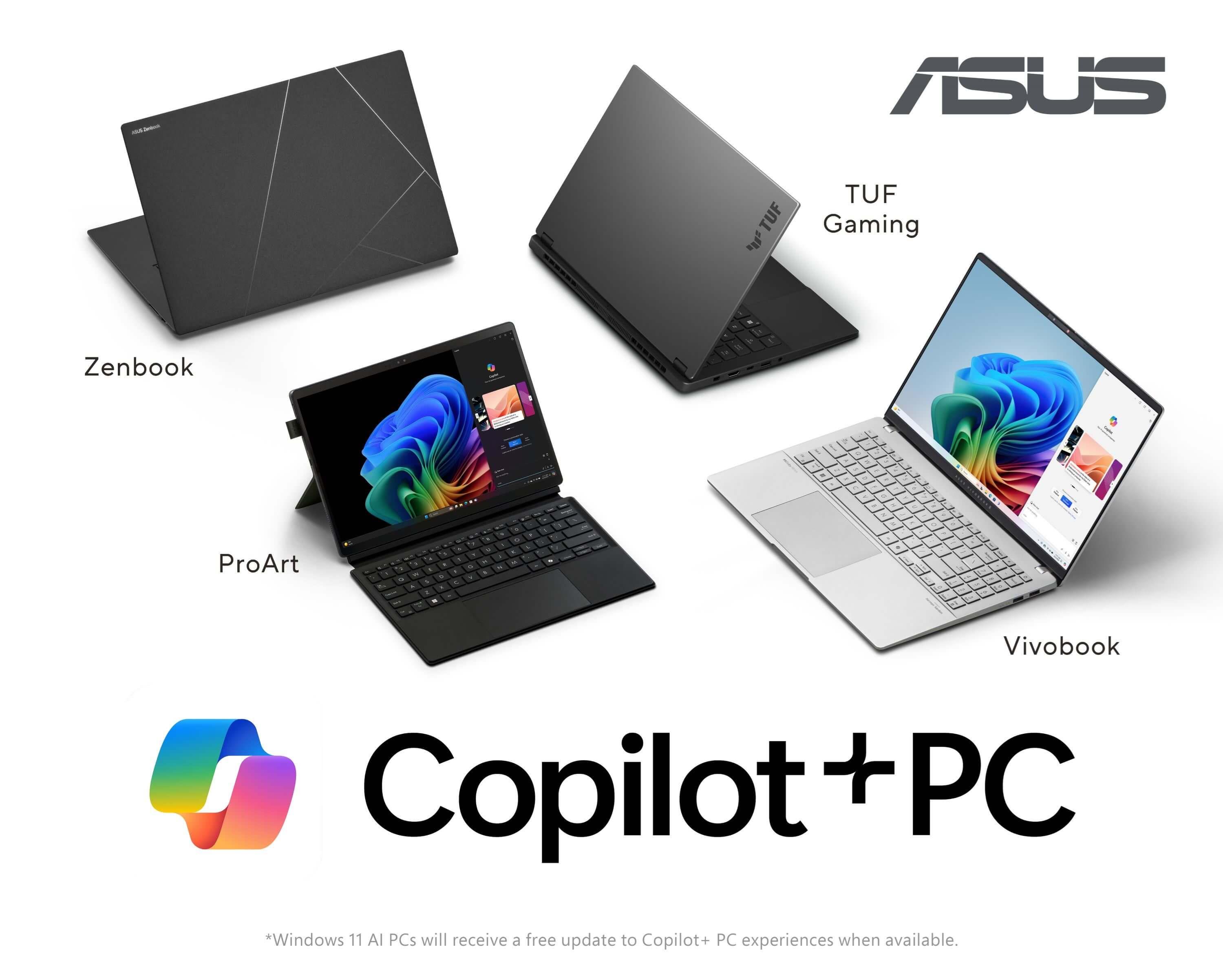 ASUS Announces Complete Portfolio of AI-Powered Copilot+ PCs at