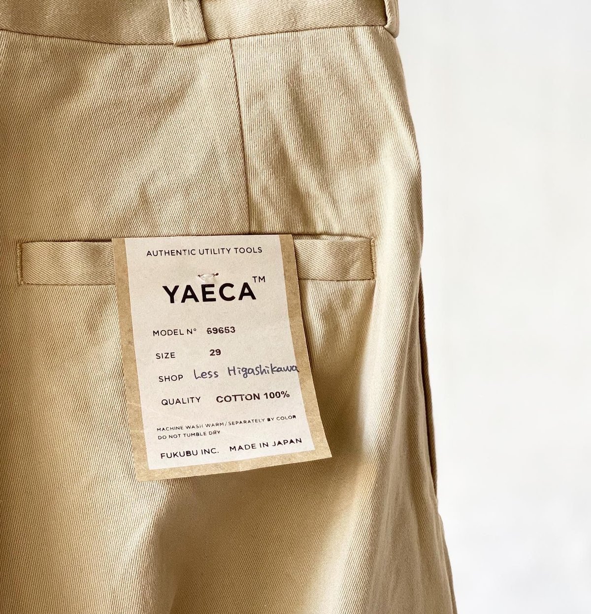 YAECA [ WOMEN ] チノクロスパンツ ワイドテーパード | Less H