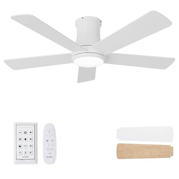 ZXXC 52 in. Indoor/Outdoor White Downrod Mount Ceiling Fan with