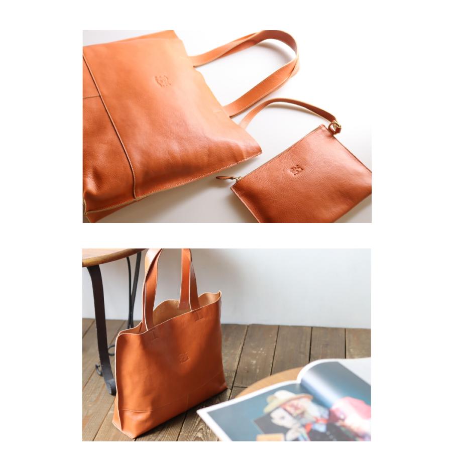 IL BISONTE（イルビゾンテ） バッグ ポーチ付きレザー トートバッグ