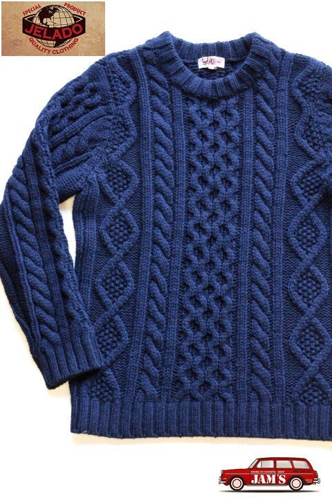 JELADO」 ジェラード クルーネック ケーブルニットセーター JP13804