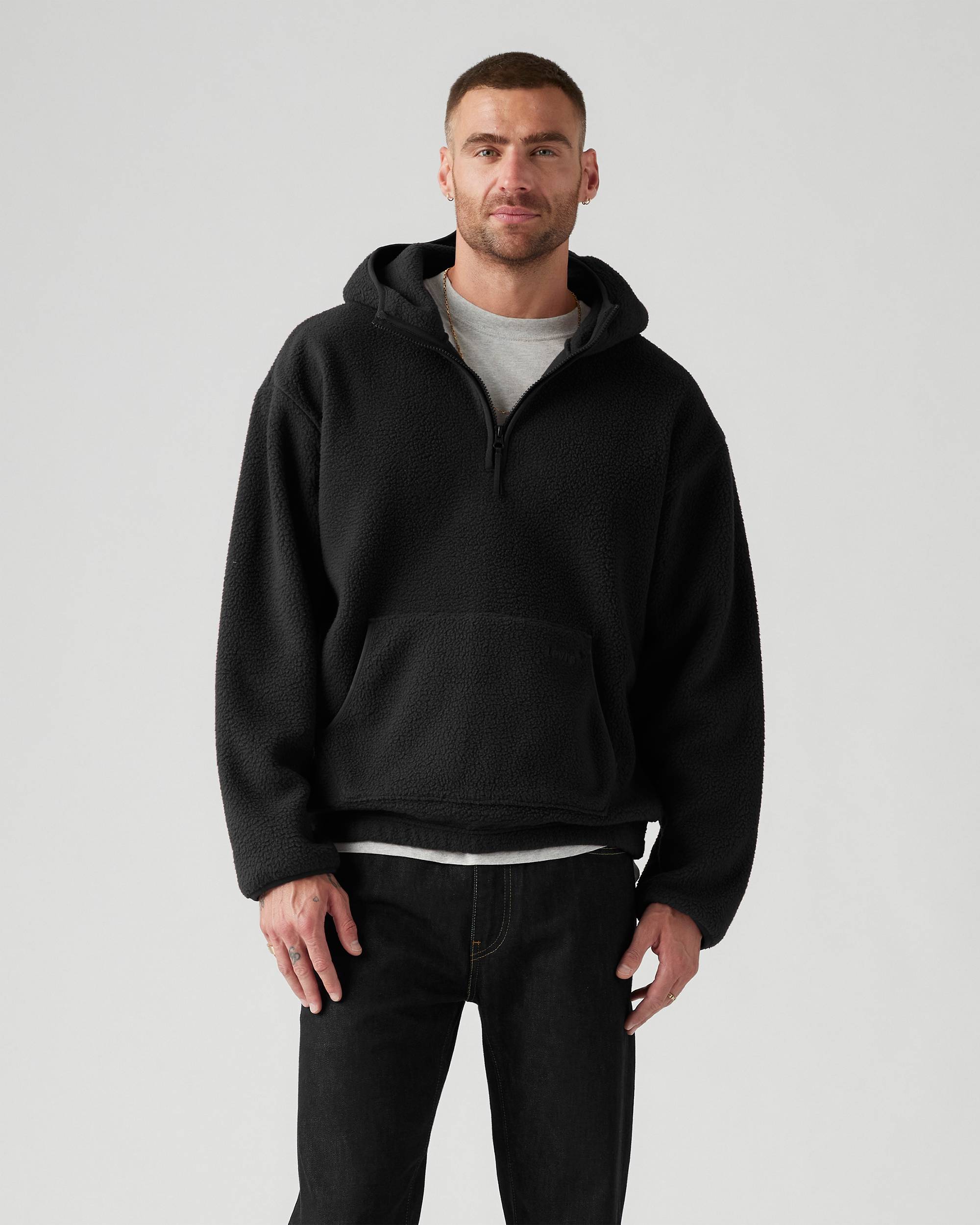 Hooded Sherpa Pullover - Black | Levi's® XK
