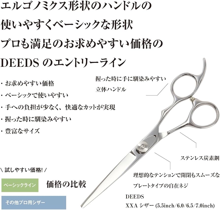 Amazon | DEEDS 日本の鋏専門メーカー XXA シザーセニングセット (6.0
