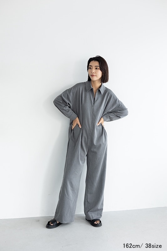 フロントファスナーストレートオールインワン/CAVEZA ROSSO