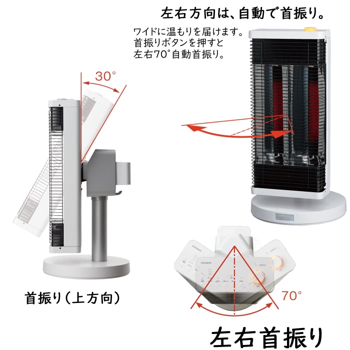 タワー型電気ヒーター ERFT11XS-W タワー型電気ヒーター ERFT11XS-W