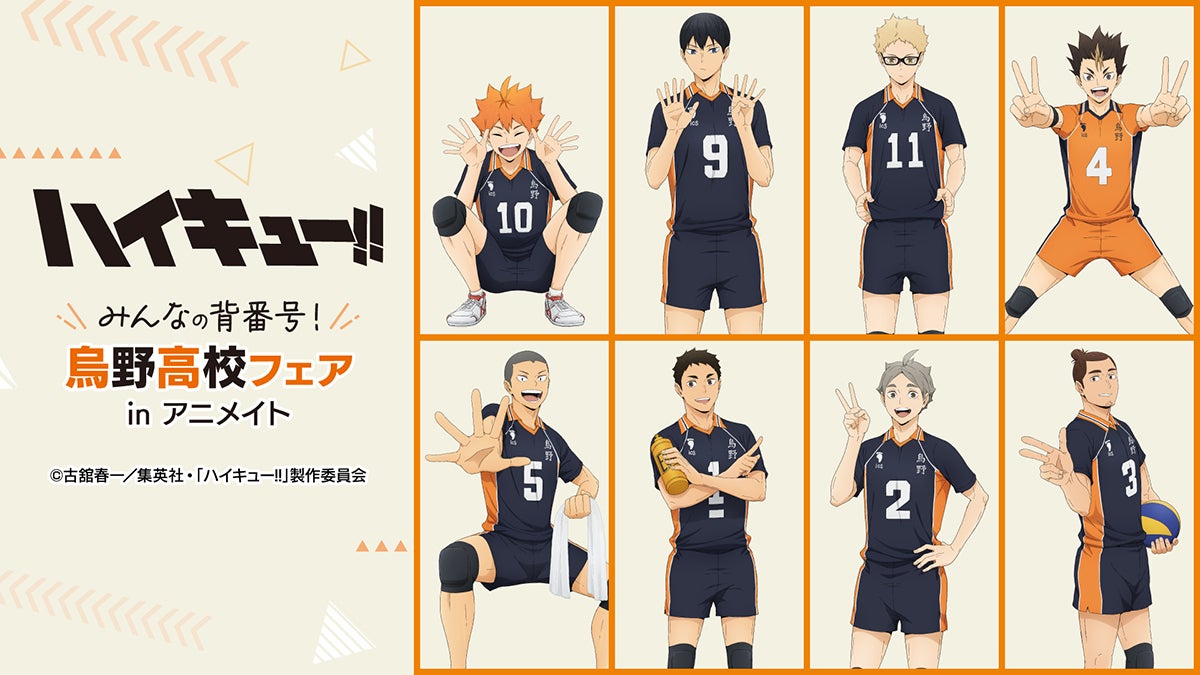 アニメ「ハイキュー!!」から、日向、影山たちの描き下ろしビジュアルを