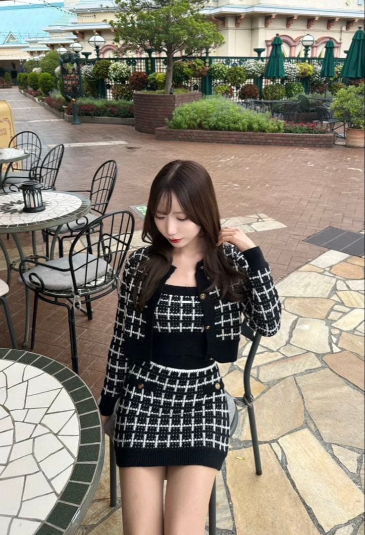 Kerry ツイードチェックニットセットアップ Kerry ツイードチェックニットセットアップ｜ツイードチェックニット