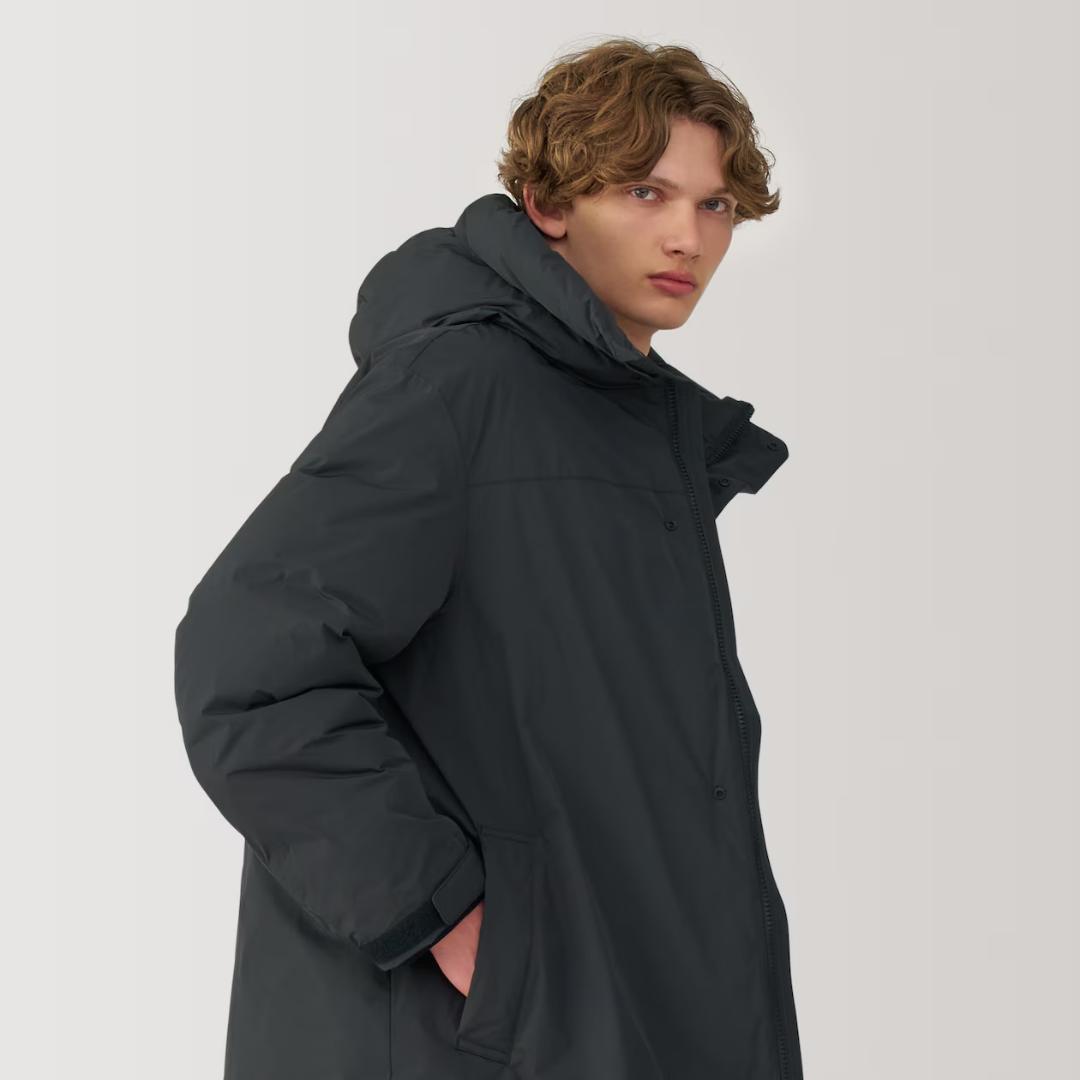 MUJI Labo ムジラボ 紳士 フード付きダウンコート ブラック L 新品