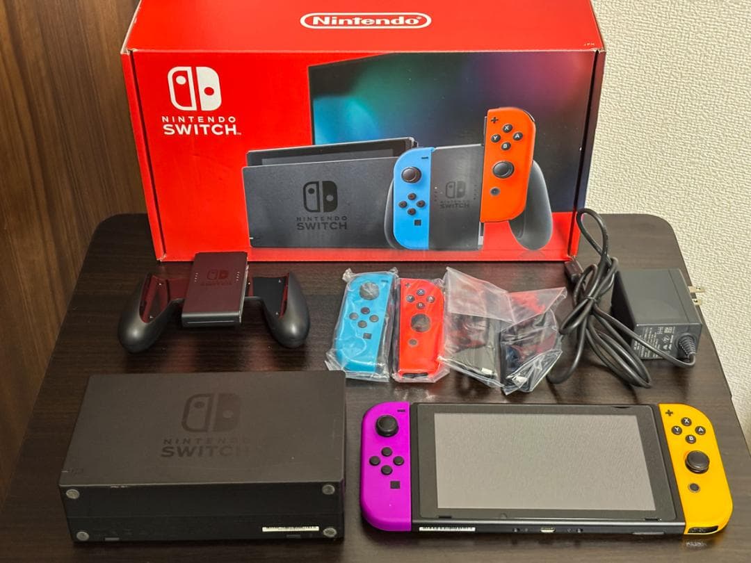 美品 未使用ジョイコン付き 本体 ニンテンドースイッチ 箱等付属 Nintendo Switch 新品 任天堂 Joy-Con (L) (R) グレー/スイッチ本体