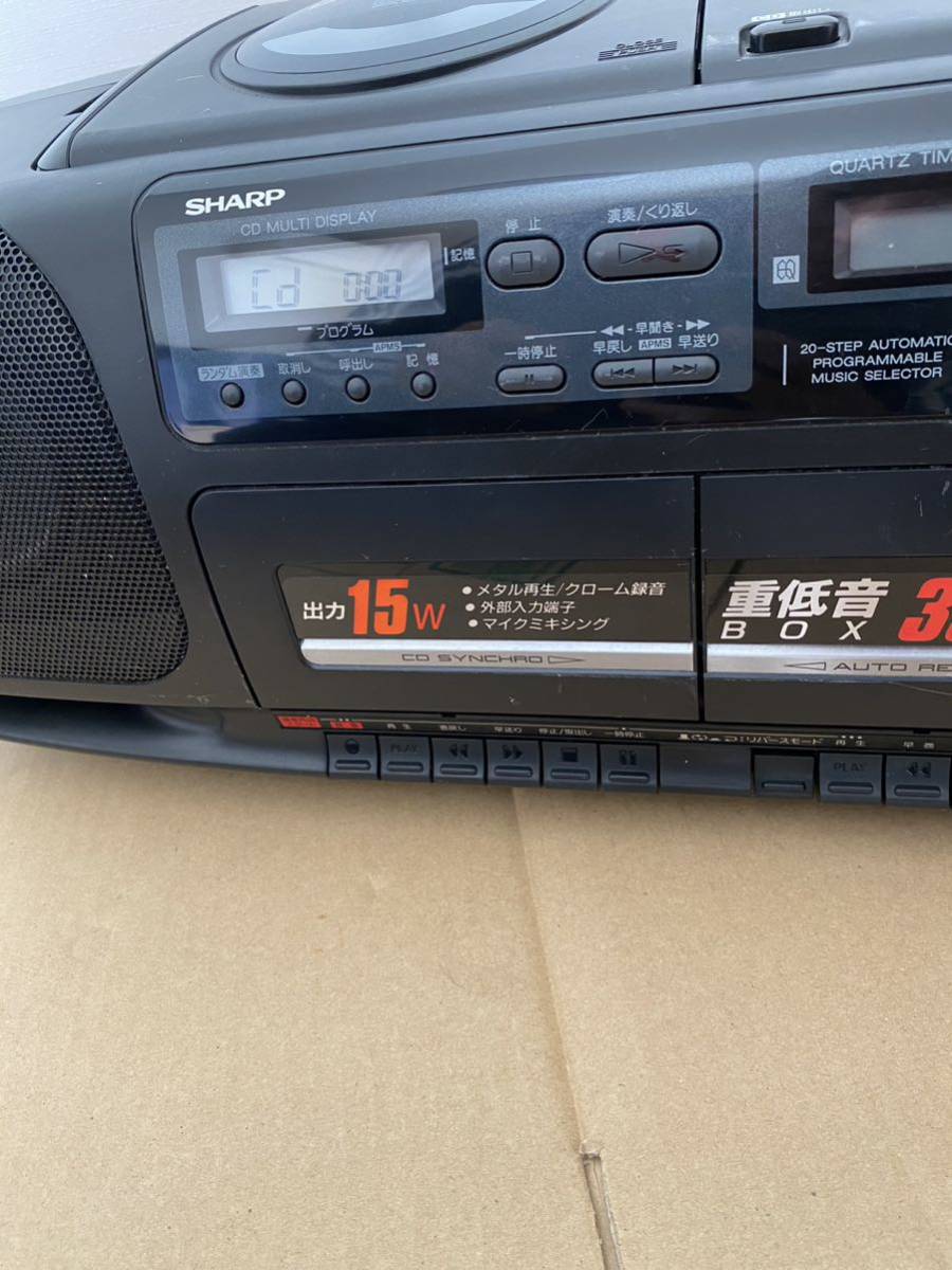 Yahoo!オークション - シャープ SHARP ステレオCDラジカセQT-50CD-BK