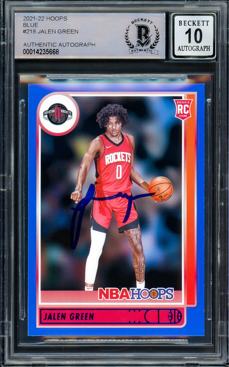 Jalen Green Autographed 2021-22 NBA Hoops Blue Rookie Card #218